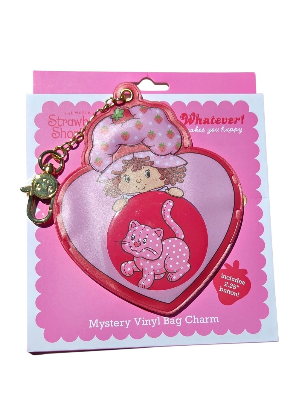 Whatever! Makes You Happy x Strawberry Shortcake Scented Bag Charm with Button
